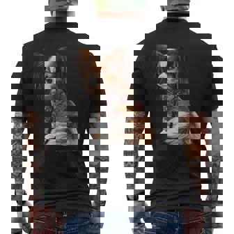 パピヨン犬 日本の伝統的なドラゴンタトゥー イレズミ メンズTシャツ バックプリント - Kawaiitshirt