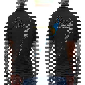 パラオ国旗 パラオ地図 メンズTシャツ バックプリント - Kawaiitshirt