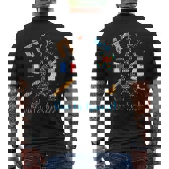 パリ お土産 エッフェル塔 フランス ヴィーヴ ラ・フランス メンズTシャツ バックプリント - Kawaiitshirt