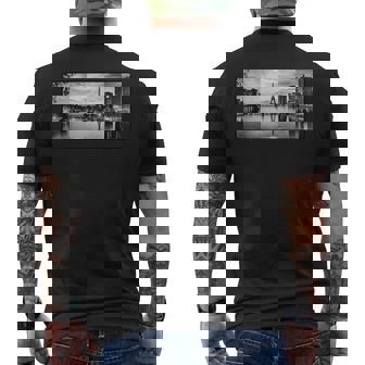 パリ エッフェル塔 ライト ビンテージ写真 お土産 イベント メンズTシャツ バックプリント - Kawaiitshirt