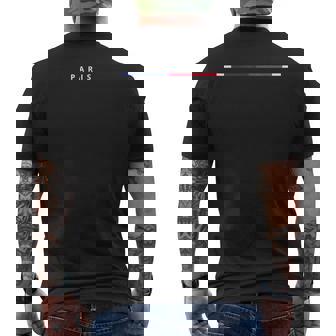 パリ フランス 国旗 お土産 イベント パリ 愛の街 メンズTシャツ バックプリント - Kawaiitshirt