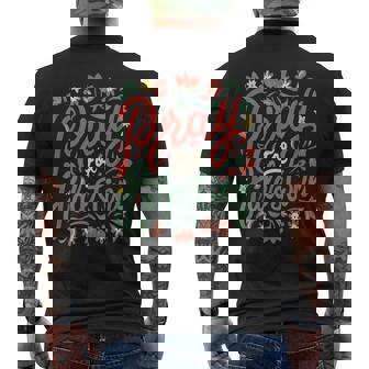 パレスチナのために祈り、戦争を止め、反戦、平和 メンズTシャツ バックプリント - Kawaiitshirt