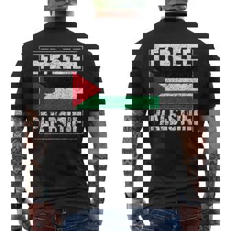 パレスチナの国旗 パレスチナが好きです メンズTシャツ バックプリント - Kawaiitshirt