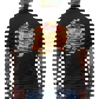 パンケーキシロップ 水彩食品 朝食 ストロベリースイーツ メンズTシャツ バックプリント - Kawaiitshirt