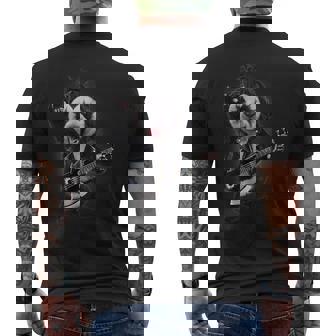 パンダ ロックスター ギター メンズTシャツ バックプリント - Kawaiitshirt