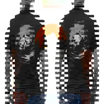 パンダ 森 ポートレート 動物好き 自然 グラフィック パンダ メンズTシャツ バックプリント - Kawaiitshirt