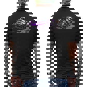 パープル C8 ドライブウェイ スー レースカー マッスルカー スポーツカー C8 メンズTシャツ バックプリント - Kawaiitshirt