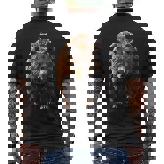 ヒグマ グリズリー ベア ブラザーズ フォレスト ワイルド ヒグマ メンズTシャツ バックプリント - Kawaiitshirt