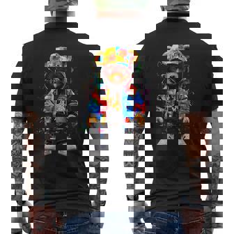 ヒップホップ テディベア カラフル テディベア グラフィック メンズTシャツ バックプリント - Kawaiitshirt