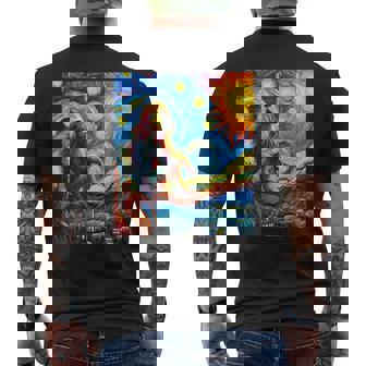 ヒヒ猿 星月夜 絵画 メンズTシャツ バックプリント - Kawaiitshirt