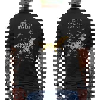 ヒョウゲッコの解剖学、面白いペット爬虫類トカゲ好き。 メンズTシャツ バックプリント - Kawaiitshirt