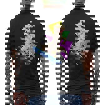 ヒョウモントカゲモドキ スケートボードのトカゲ メンズTシャツ バックプリント - Kawaiitshirt