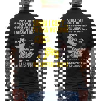 ヒョウモントカゲモドキについて考える かわいいトカゲ メンズTシャツ バックプリント - Kawaiitshirt