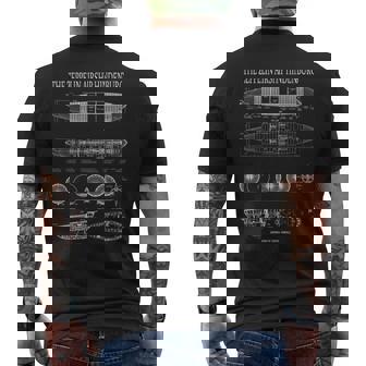 ヒンデンブルク ドイツ ツェッペリン飛行船の設計図 メンズTシャツ バックプリント - Kawaiitshirt