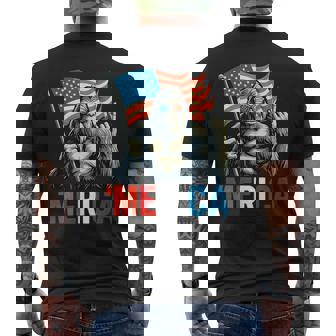 ビッグフット メリカ ロック アメリカ国旗 愛国的 7月4日 メンズTシャツ バックプリント - Kawaiitshirt