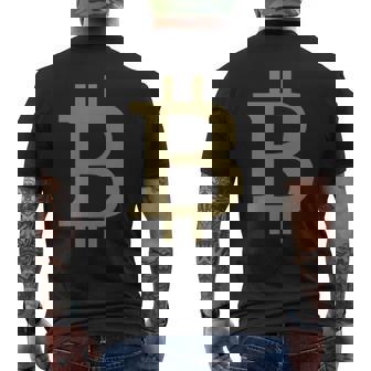 ビットコインシンボル ポケットデザイン ミニマリスト メンズTシャツ バックプリント - Kawaiitshirt