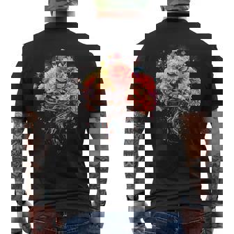 ビンテージ 人体解剖学 脳 カラフル 脳 科学と芸術 メンズTシャツ バックプリント - Kawaiitshirt