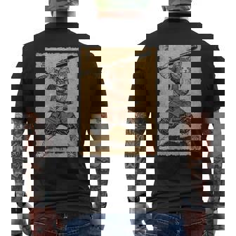 ビンテージアニメ 日本美術 野球選手の侍猫 長袖tシャツ メンズTシャツ バックプリント - Kawaiitshirt