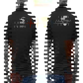 ビンテージバドミントンハートラインシャトルコック メンズTシャツ バックプリント - Kawaiitshirt