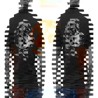 ビーグル子犬ビーグル狩猟犬かわいい犬イングリッシュビーグル メンズTシャツ バックプリント - Kawaiitshirt