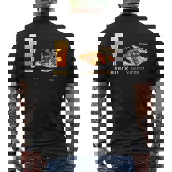 ビールとやきとりとねこ ビール 焼き鳥 猫 メンズTシャツ バックプリント - Kawaiitshirt