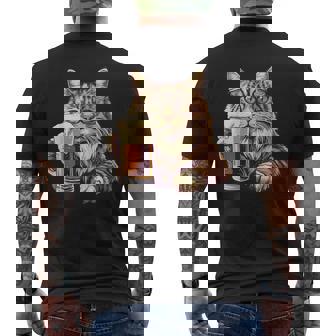 ビールジョッキ かわいい猫 メンズTシャツ バックプリント - Kawaiitshirt