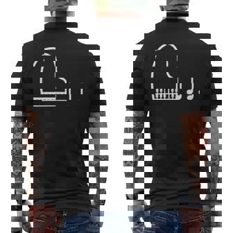 ピアノ 音符 楽譜 音楽 楽器 メンズTシャツ バックプリント - Kawaiitshirt