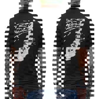 ピアノの鍵盤・音符・楽器ピアノ メンズTシャツ バックプリント - Kawaiitshirt
