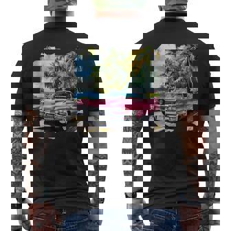 ピンク キャデラック ルックイン ビンテージビークル メンズTシャツ バックプリント - Kawaiitshirt