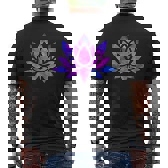 ピンクと紫の蓮の花 メンズTシャツ バックプリント - Kawaiitshirt