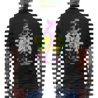 ピンクパンサー クールな猫 グラフィティ チョークアート メンズTシャツ バックプリント - Kawaiitshirt