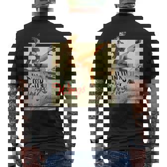 ピンナップガールの羽ビンテージポスターww2 メンズTシャツ バックプリント - Kawaiitshirt