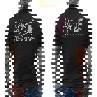 ピースラブウーパールーパールーパーレトロウーパールーパーラバー メンズTシャツ バックプリント - Kawaiitshirt