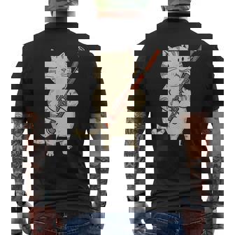 ファゴット猫ミュージシャン レトロ キュート バンド オーケストラ メンズTシャツ バックプリント - Kawaiitshirt