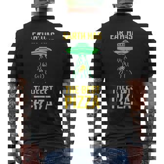 ファニー Ufoピザスペース 宇宙人 地球外生物 メンズTシャツ バックプリント - Kawaiitshirt