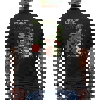 ファニー ドラマーサウルス T レックス 恐竜ドラマー ギフト 恐竜ドラム メンズTシャツ バックプリント - Kawaiitshirt