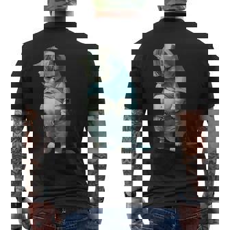 ファニー ファット キャット 子猫 アート デザイン 猫 飼い主 ペット愛好家 ギフト メンズTシャツ バックプリント - Kawaiitshirt