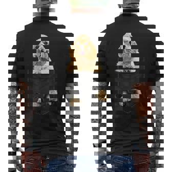 ファニーアメリカンコッカースパニエル ポケットに入った犬好き向け メンズTシャツ バックプリント - Kawaiitshirt