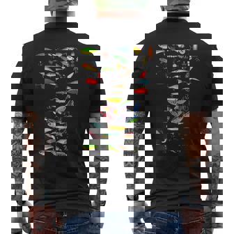 ファニーフィッシングルアー メンズTシャツ バックプリント - Kawaiitshirt