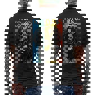 ファニーフラットコーテッドレトリバーボスママダッドドッグラバー メンズTシャツ バックプリント - Kawaiitshirt