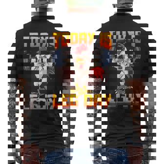 ファニーレッグデイチキンレッグスクワットジム メンズTシャツ バックプリント - Kawaiitshirt