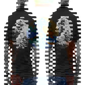 ファンシー 神奈川 大波 相撲 サーフィン パロディ メンズTシャツ バックプリント - Kawaiitshirt