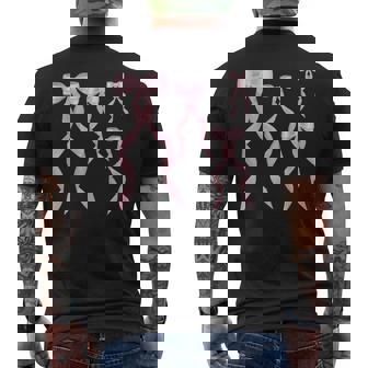 ファンシーピンクのリボンデザイン。 メンズTシャツ バックプリント - Kawaiitshirt