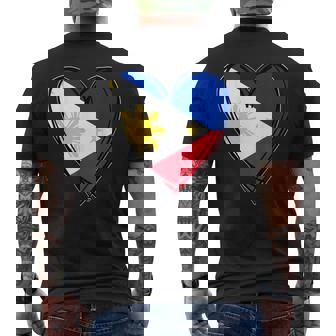 フィリピン独立記念日 I Love Philippines 国旗 ハート メンズTシャツ バックプリント - Kawaiitshirt