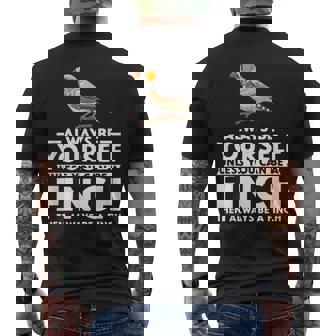 フィンチになれない限り、自分らしくいてください 面白いキンカチョウ メンズTシャツ バックプリント - Kawaiitshirt