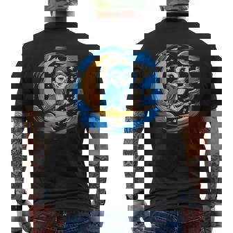 フクロウ 月 夜 星 メンズTシャツ バックプリント - Kawaiitshirt