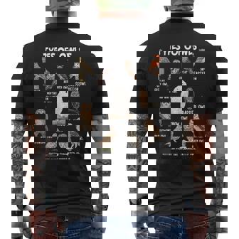 フクロウの種類 教育コレクション かわいいフクロウ愛好家 面白い メンズTシャツ バックプリント - Kawaiitshirt