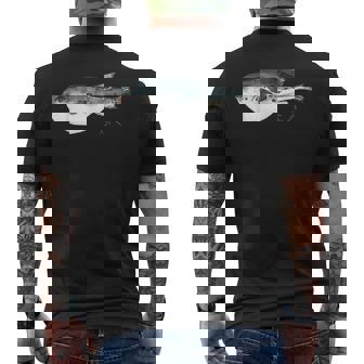 フグ 漁師デザイン 海洋愛好家向け メンズTシャツ バックプリント - Kawaiitshirt