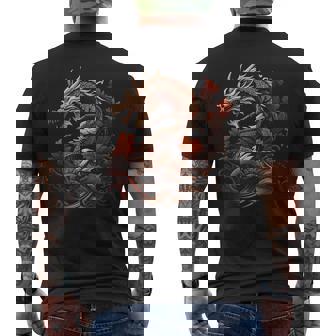 フライング・ジャパン・ドラゴンズ メンズTシャツ バックプリント - Kawaiitshirt