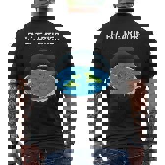 フラットアースマップ 陰謀 メンズTシャツ バックプリント - Kawaiitshirt